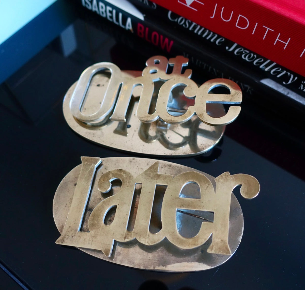 Pair of vintage brass paper clips