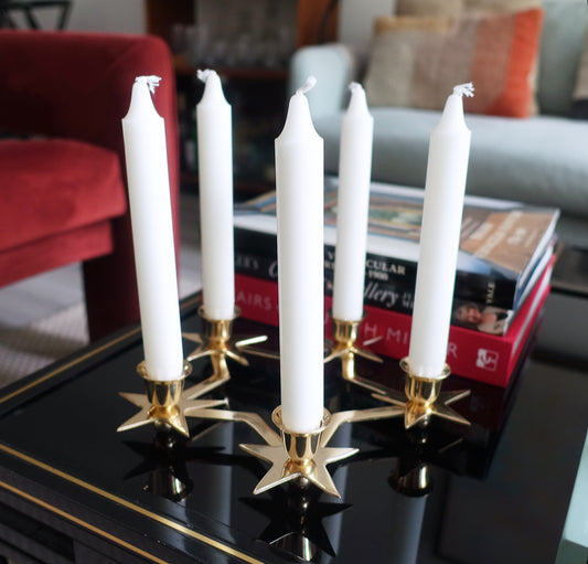 Brass star candle holder