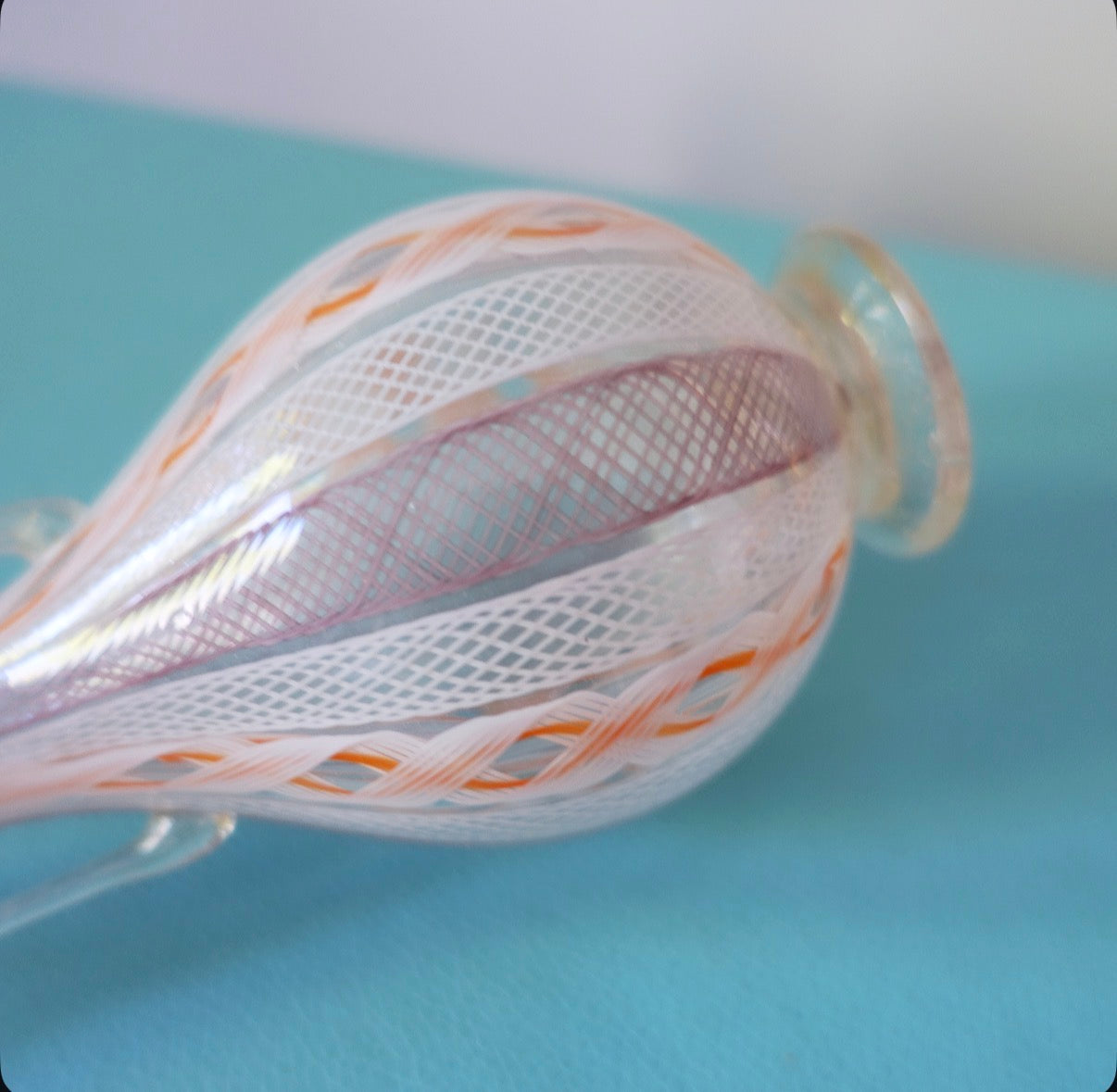 Zanfirico Murano glass bud vase