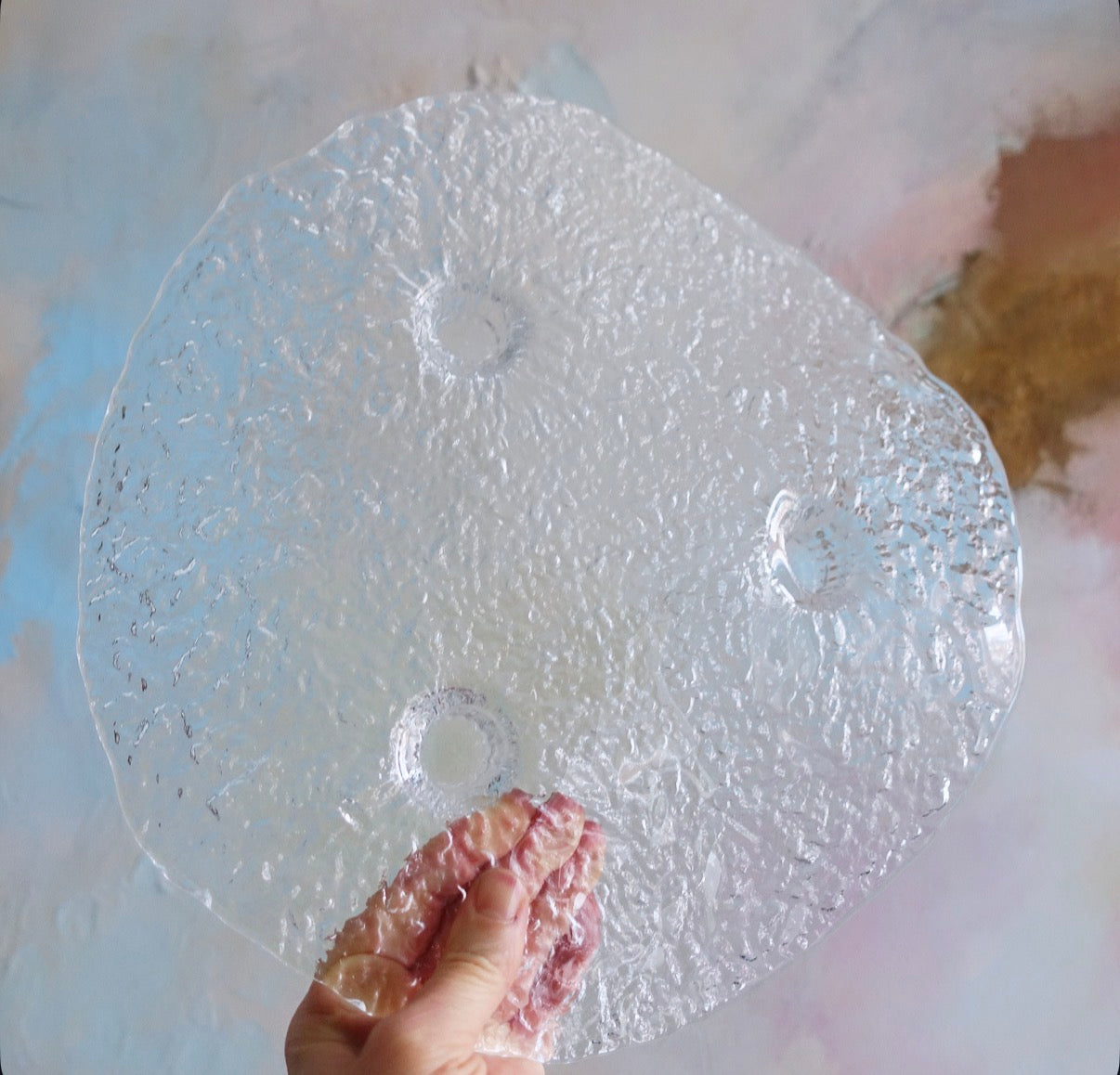 Swedish glass candle holder