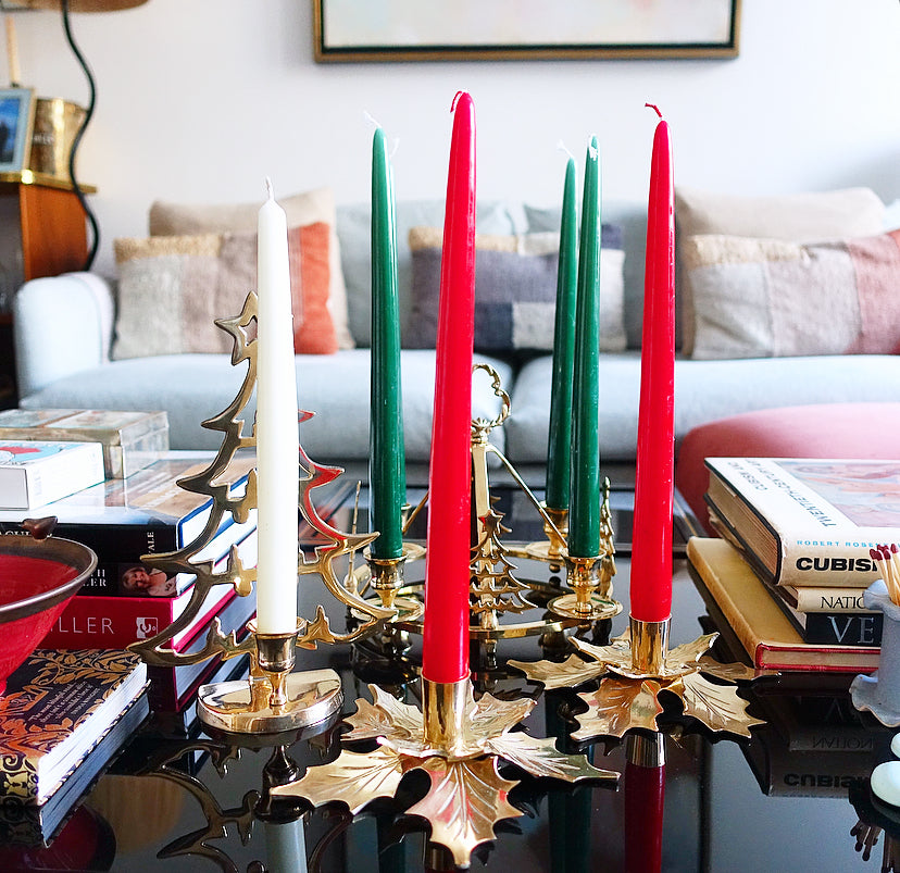 Brass Christmas tree candle holder