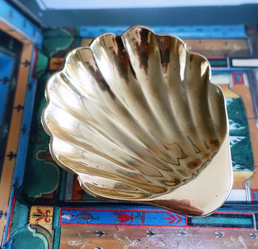 Brass Scallop Shell Trinket Dish