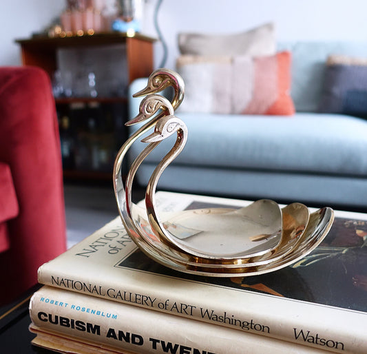 Brass Swan Dish Set