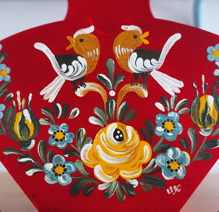 Swedish folk art wall pocket