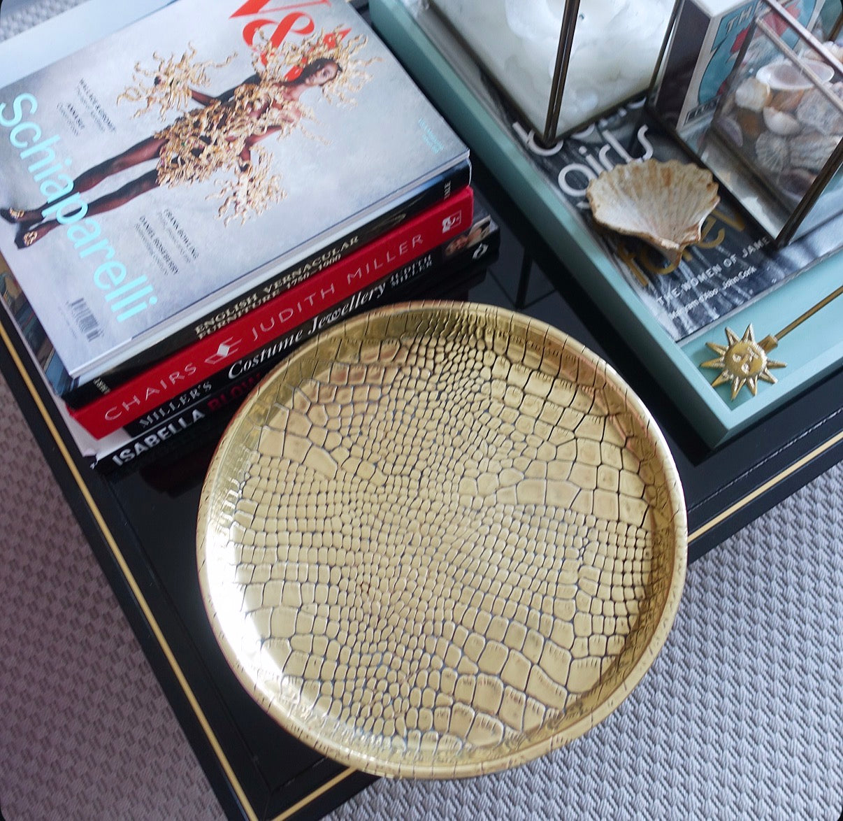 Antique brass tray