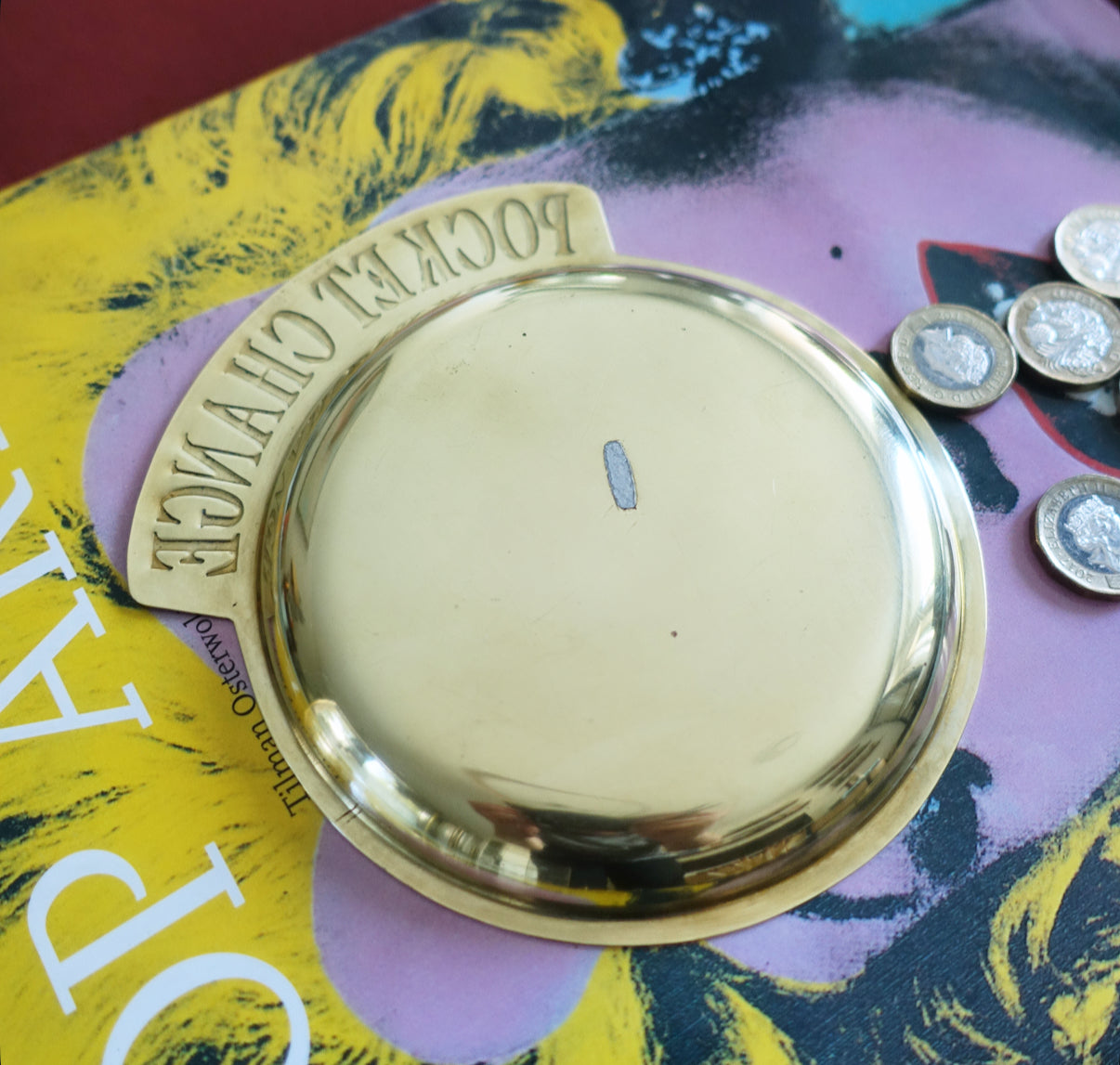 Brass pocket change dish