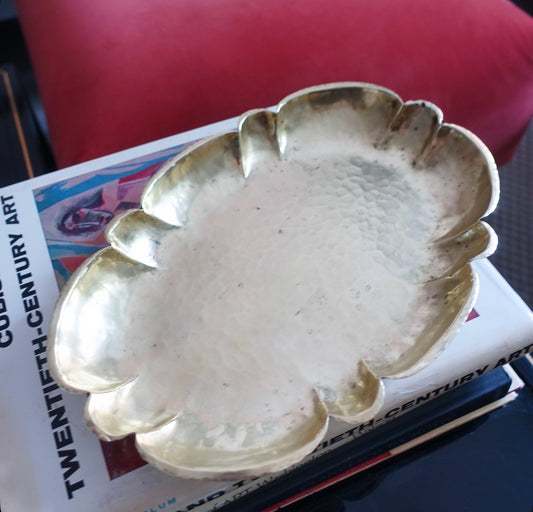 Hammered brass tray