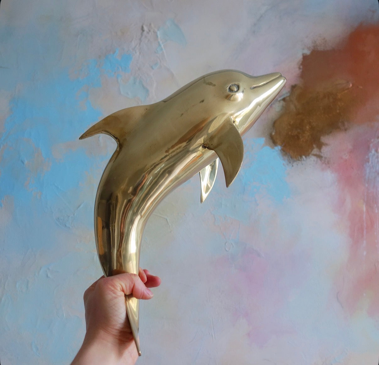 XL brass dolphin