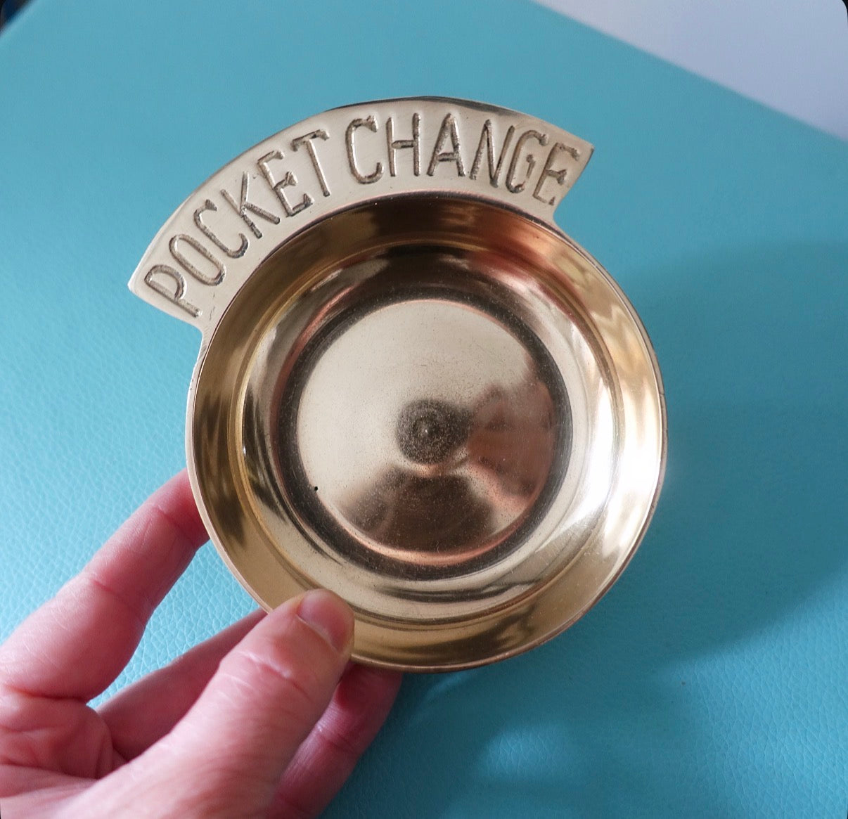 Small brass pocket change dish
