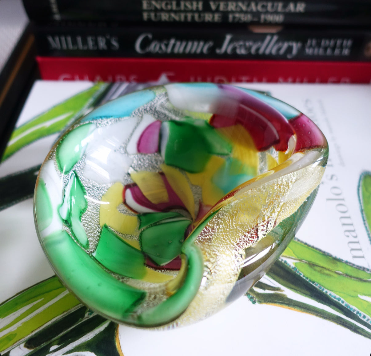 Block colour Bizantino Murano glass dish