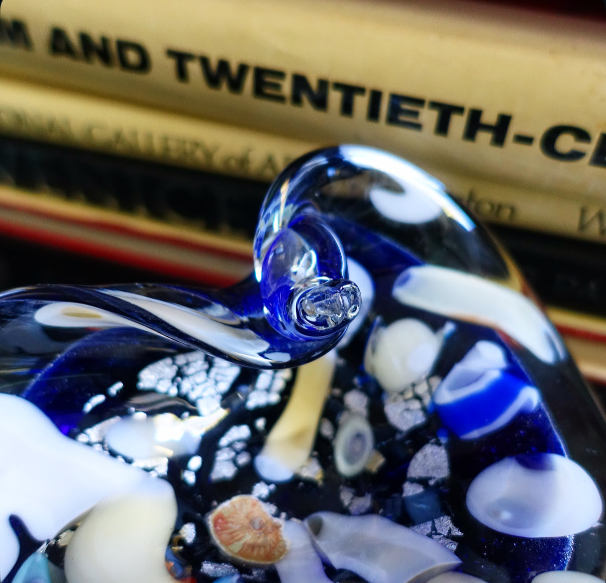Blue Bizantino Murano glass trinket dish