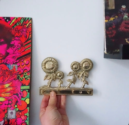 Brass Sunflower wall hook