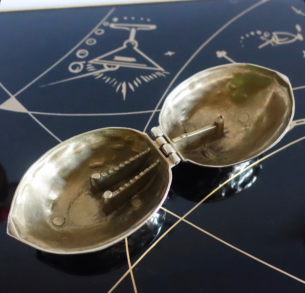 Brass walnut nutcracker