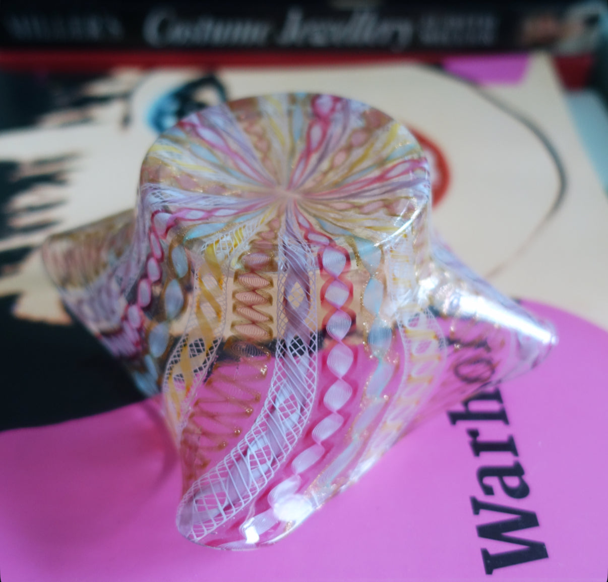 Pastel Zanfirico Murano glass bowl