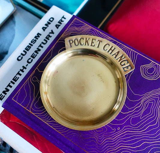 Classic brass pocket change dish