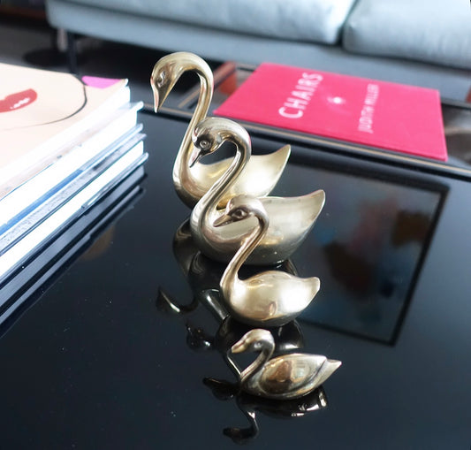 Brass swan set