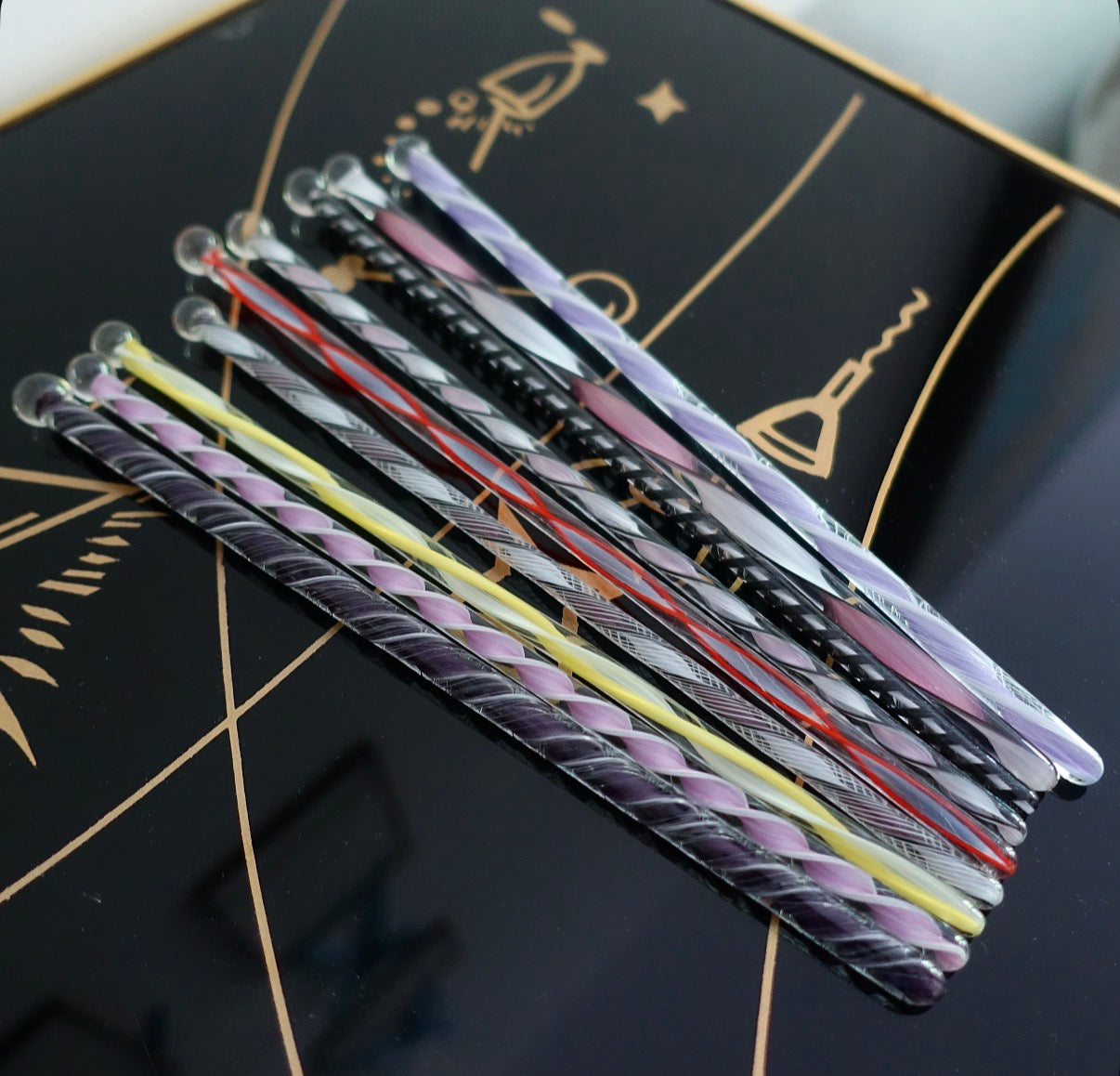 Mid-Century Murano glass swizzle stick set