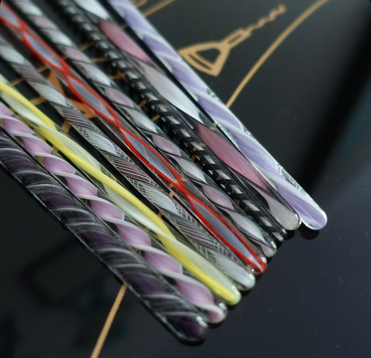 Mid-Century Murano glass swizzle stick set