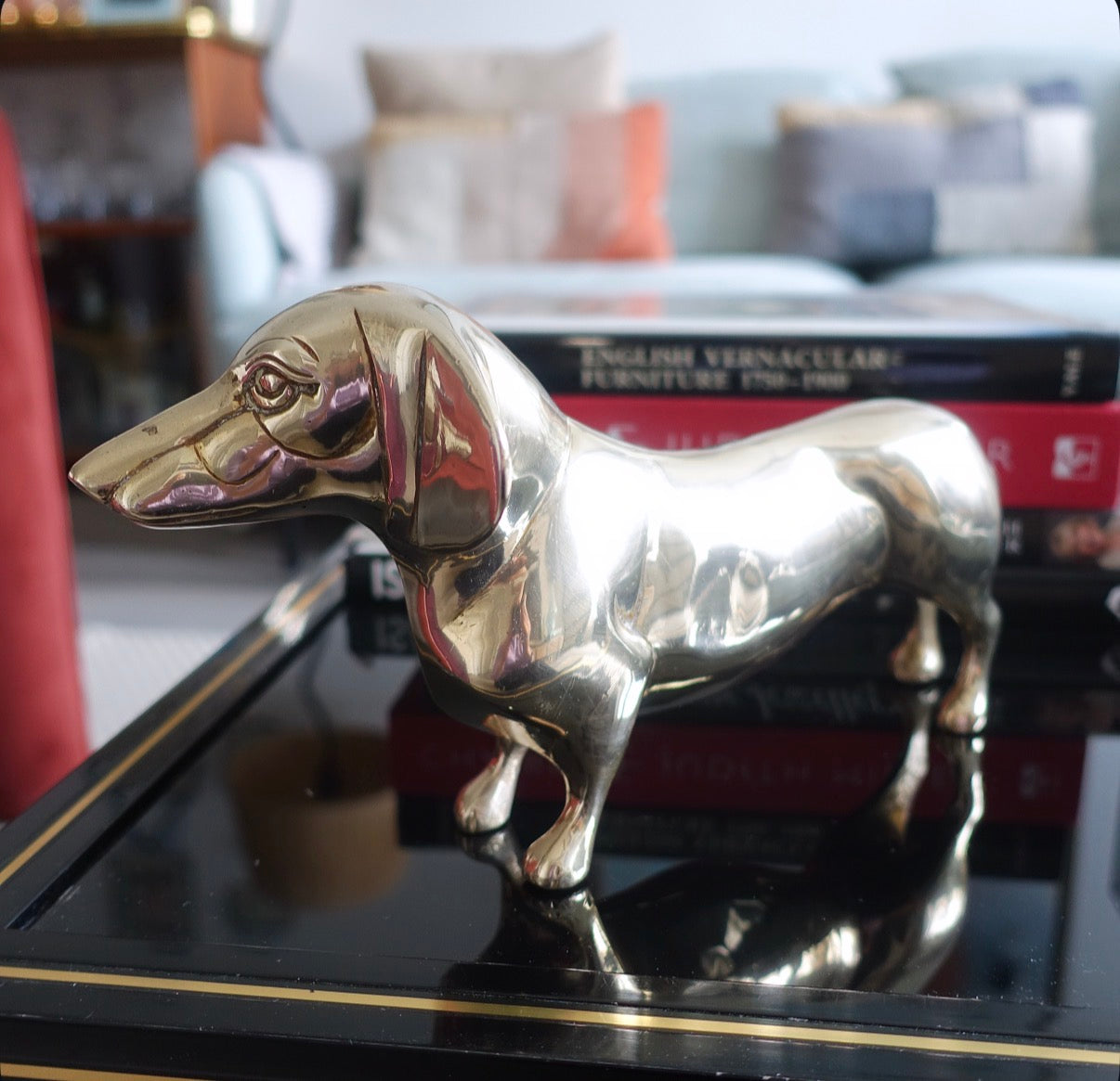 XL brass Dachshund