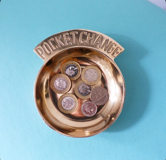 Small brass pocket change dish