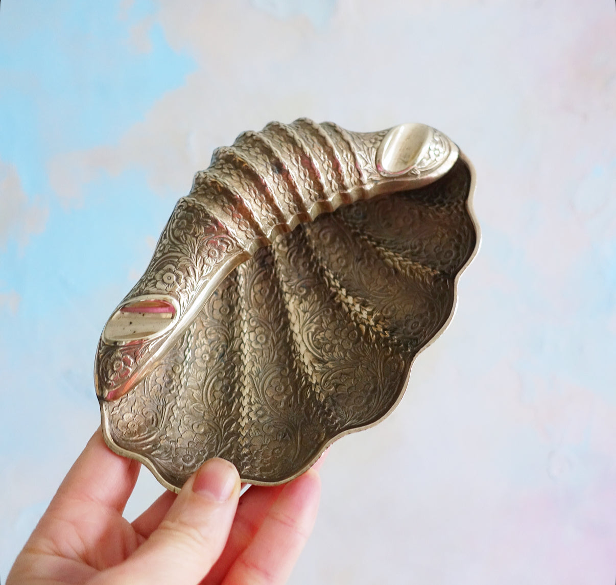 Engraved brass shell