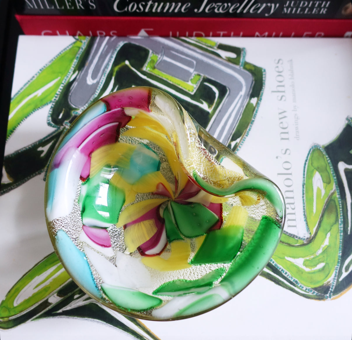 Block colour Bizantino Murano glass dish