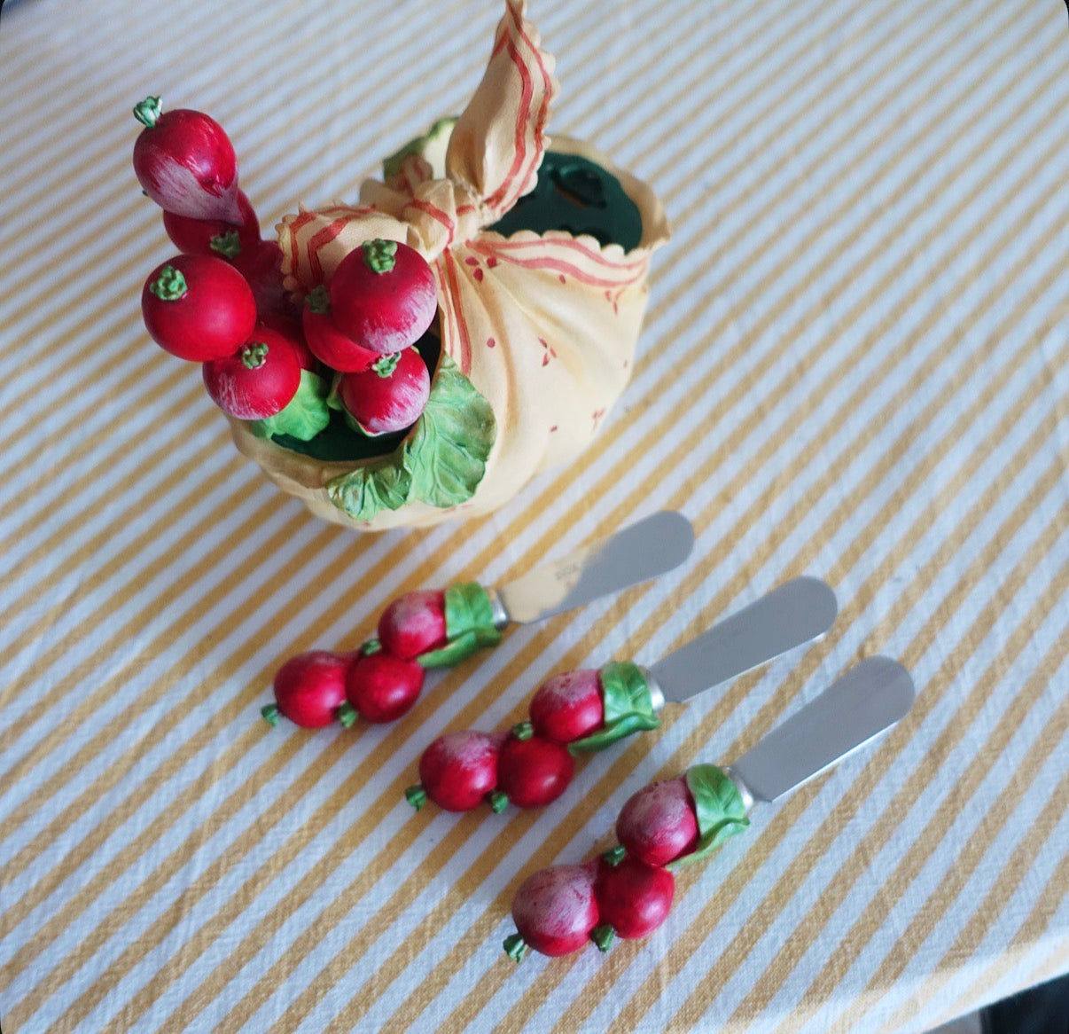 Set of six radish butter spreaders