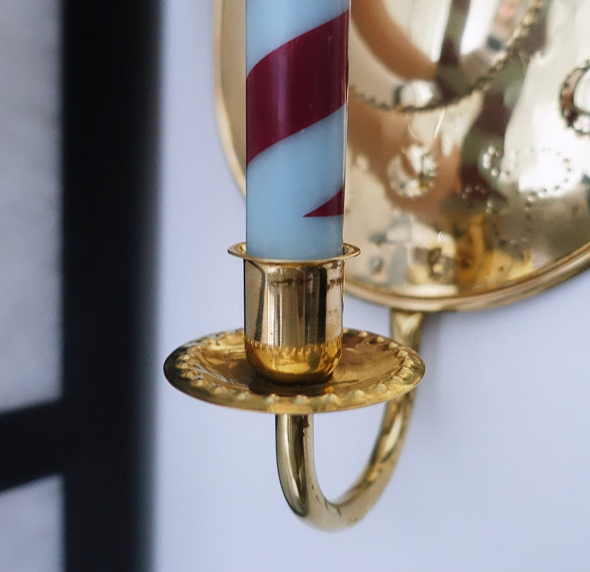 Pair of Swedish brass candle sconces