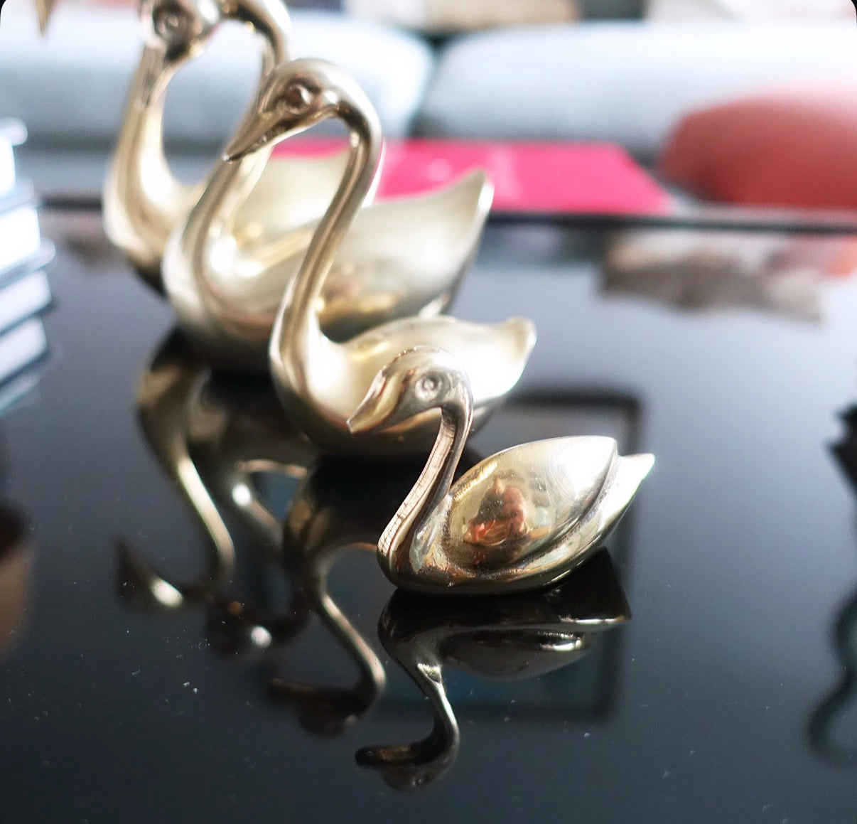 Brass swan set