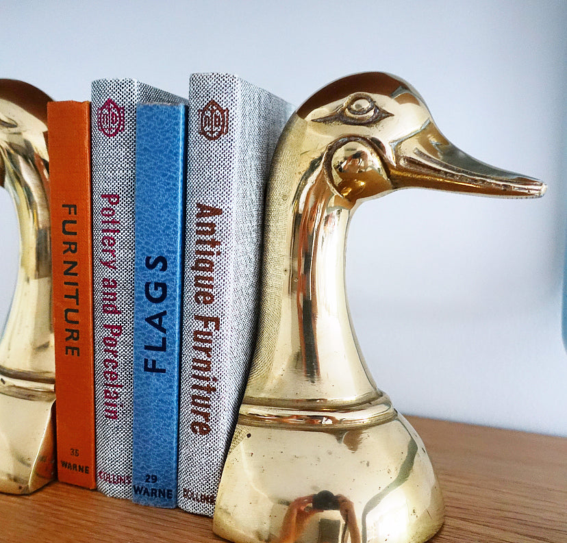 Brass duck bookends