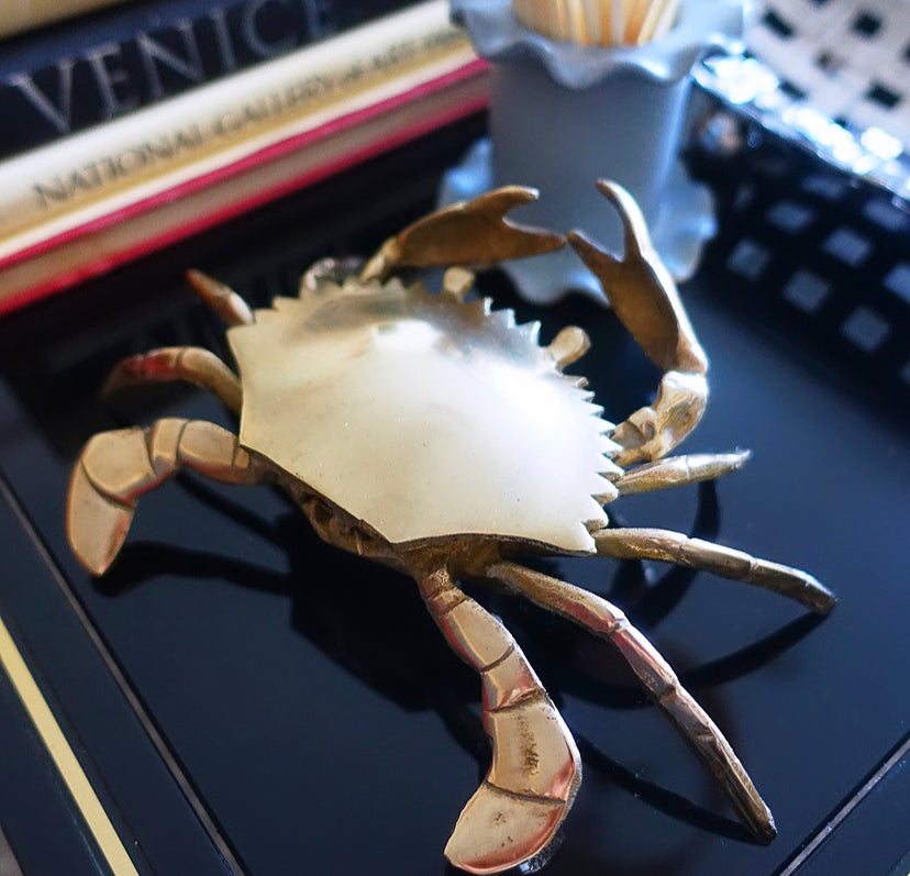 Brass crab ashtray