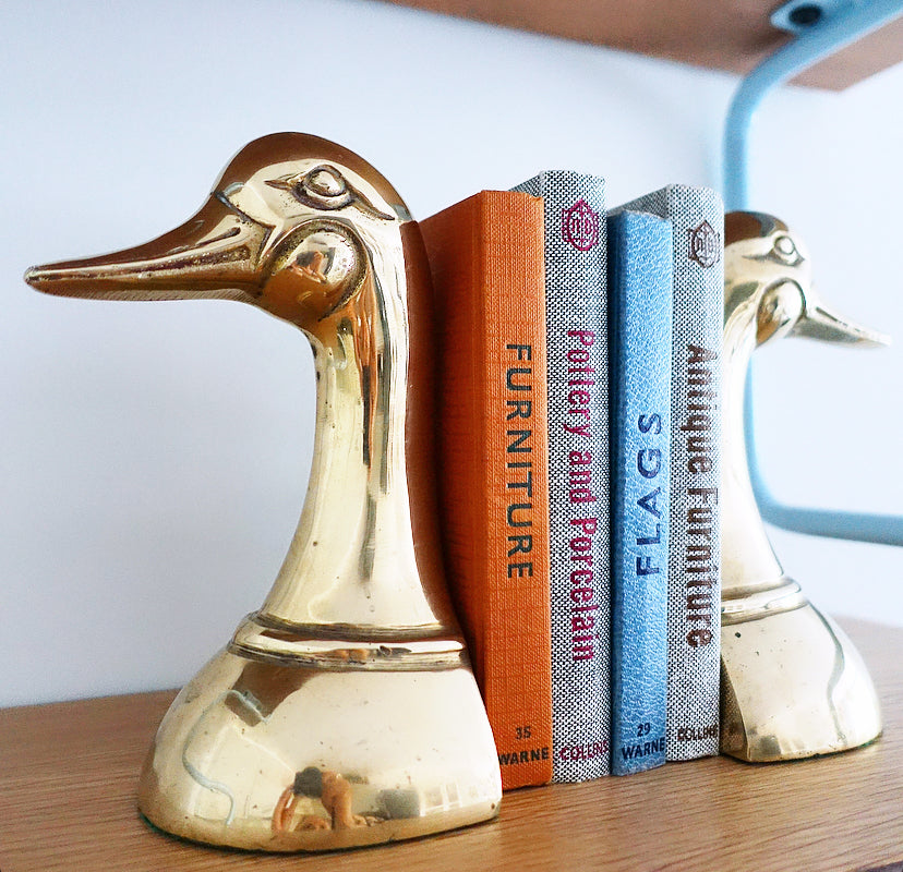 Brass duck bookends