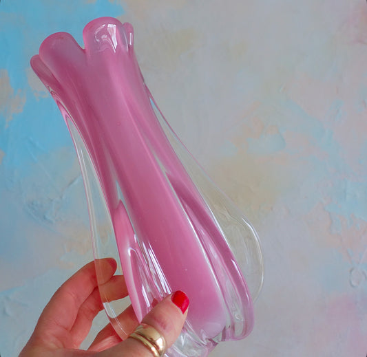 Pink Murano glass vase