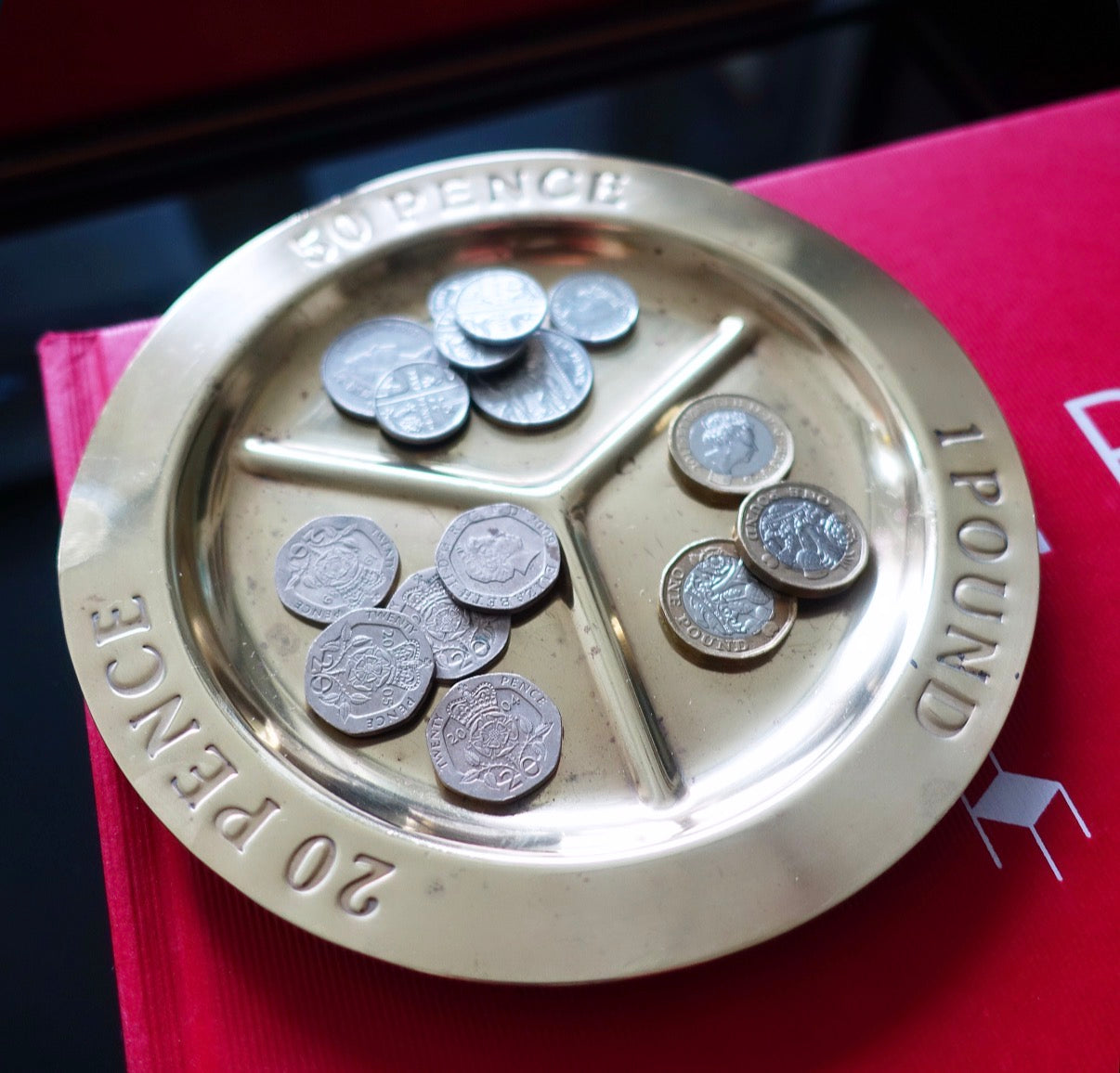 Brass pocket change dish