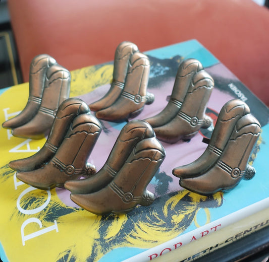 Cowboy boot napkin ring set