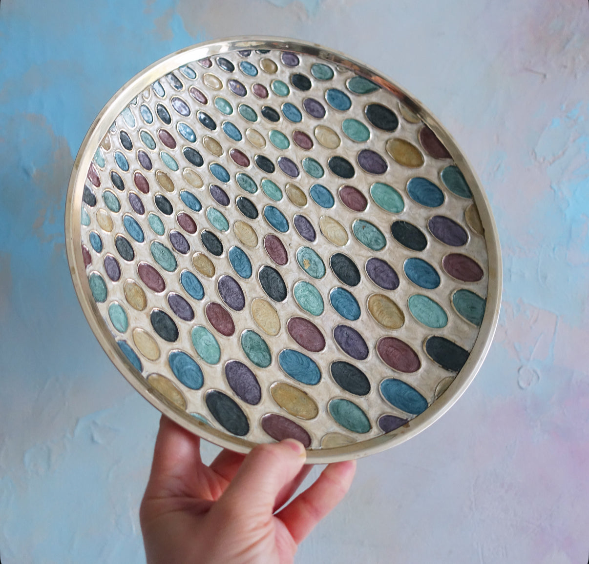 Brass polka dot bowl