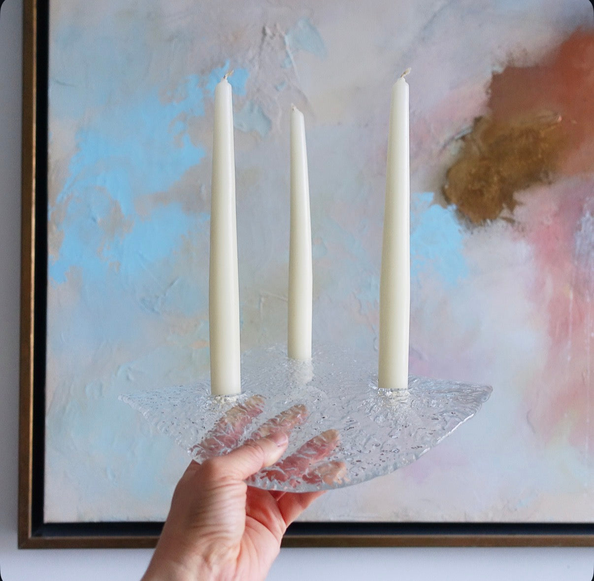 Swedish glass candle holder