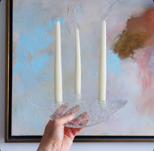 Swedish glass candle holder