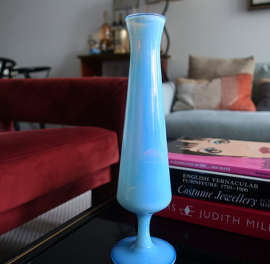 Opalescent tapered glass vase