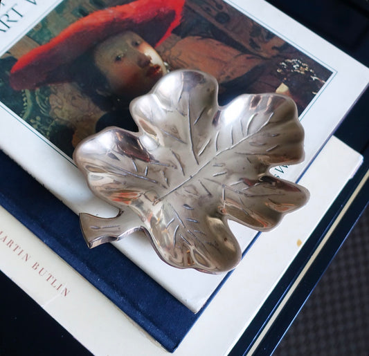 Brass leaf trinket dish