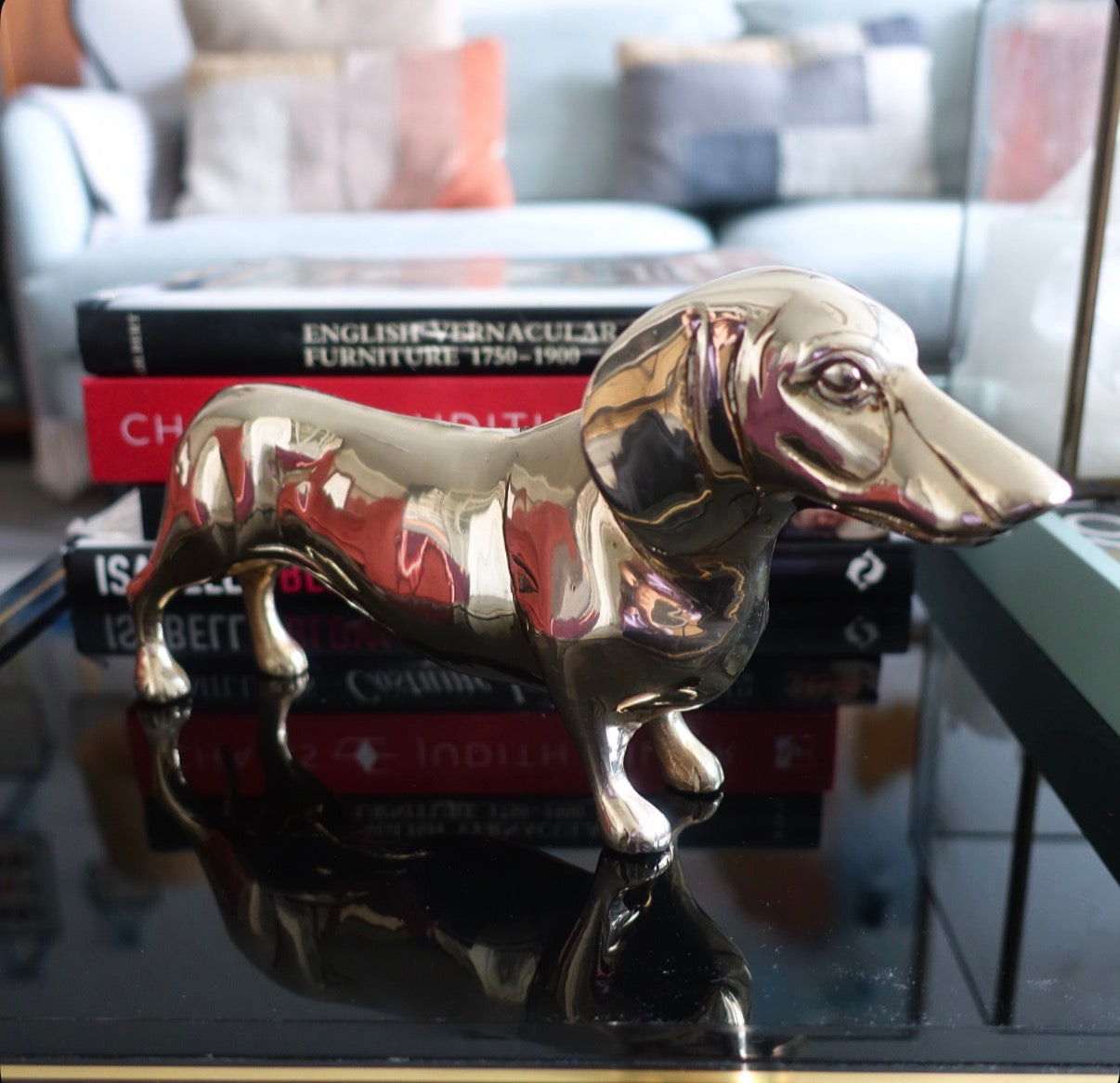 XL brass Dachshund