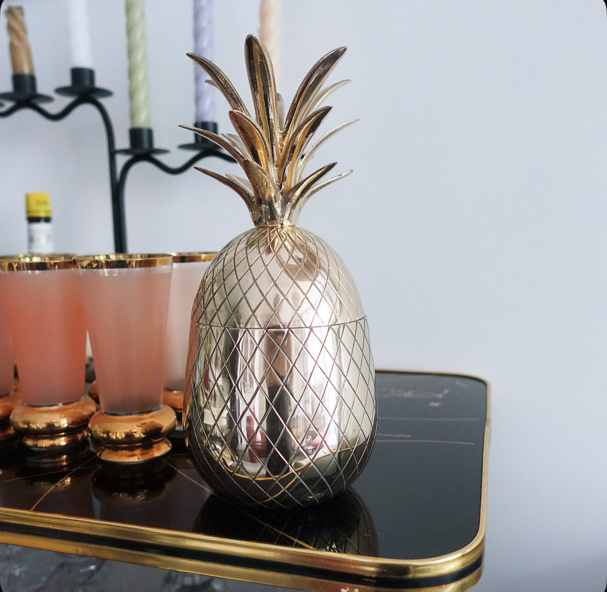 Brass pineapple container