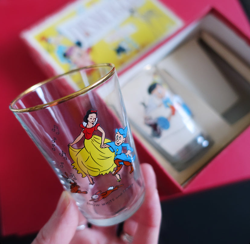 Rare set of two Disney Glass juice glasses