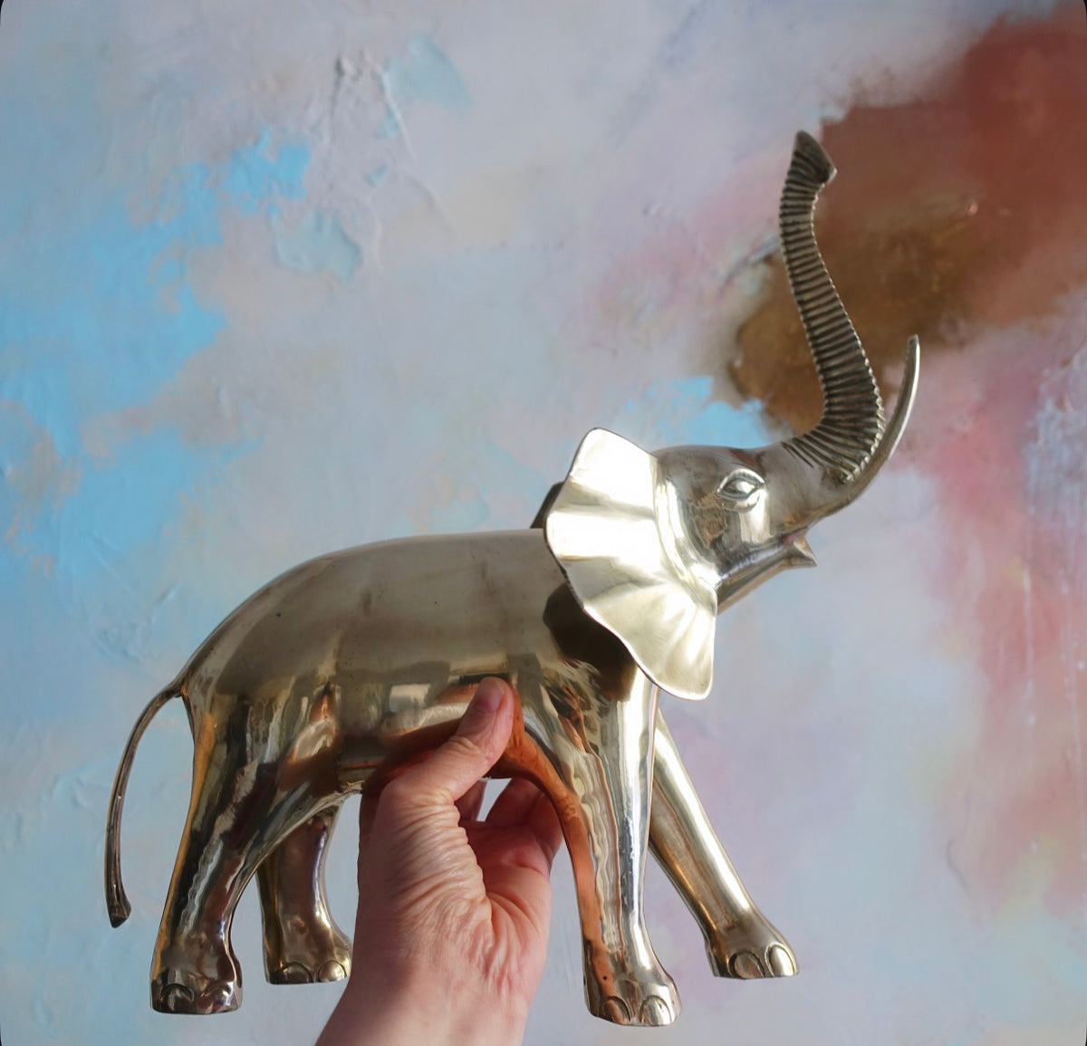 Large brass elephant