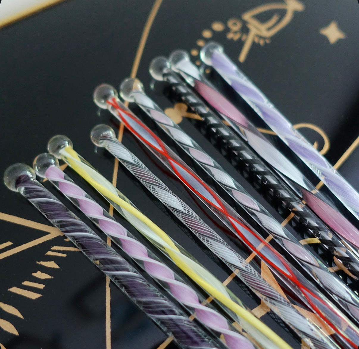 Mid-Century Murano glass swizzle stick set