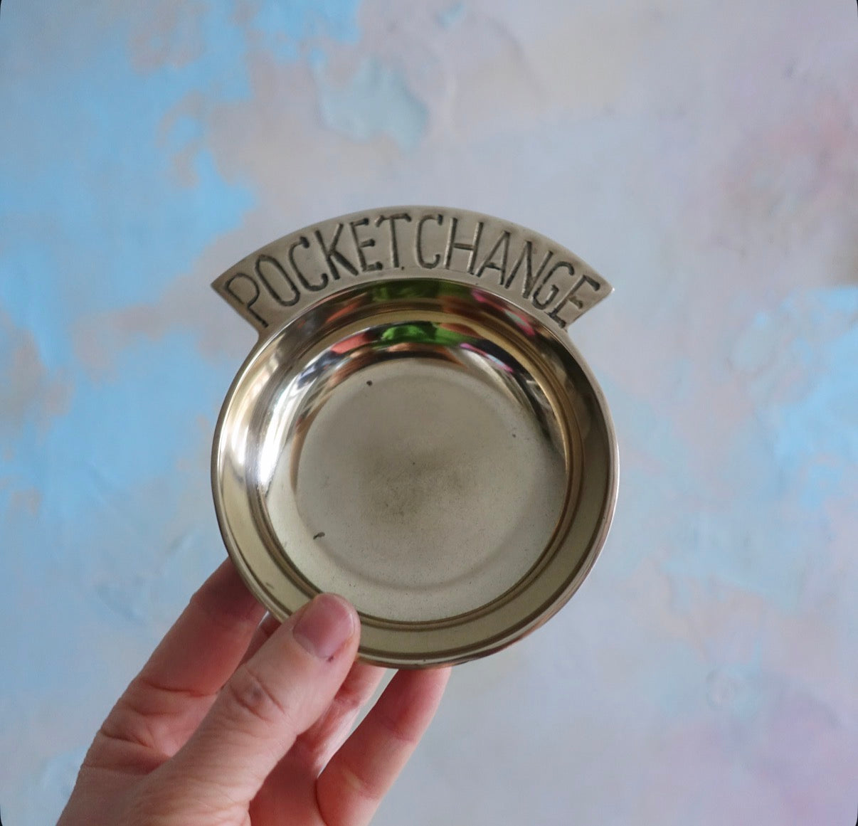 Small brass pocket change dish