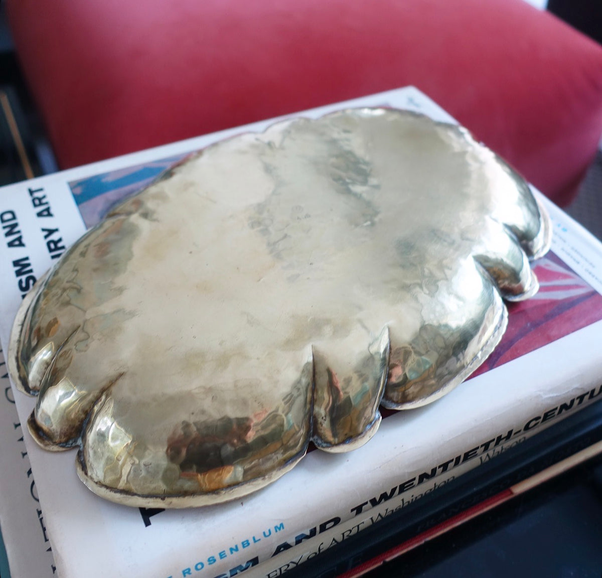 Hammered brass tray