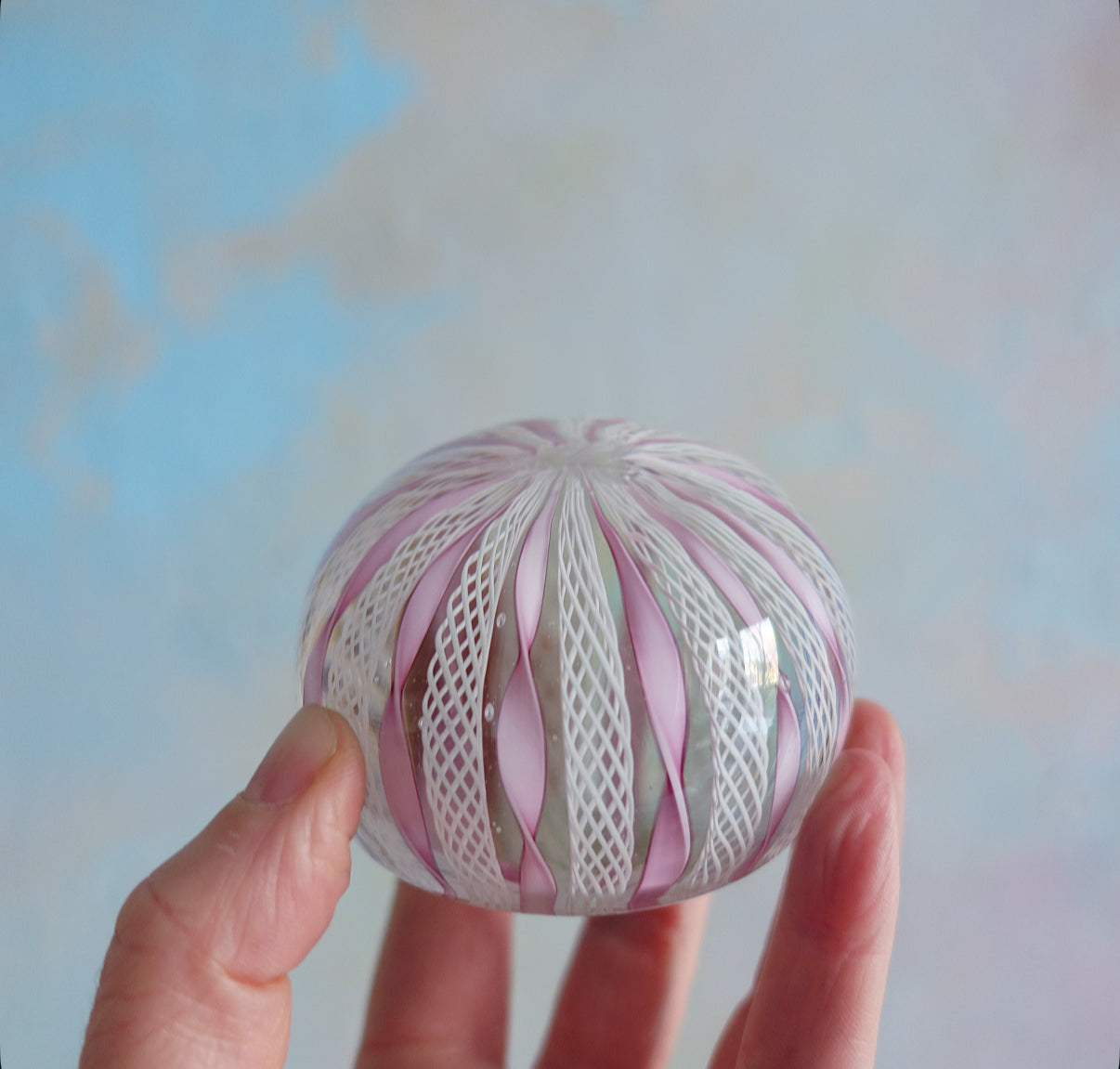 Pink Murano glass paperweight