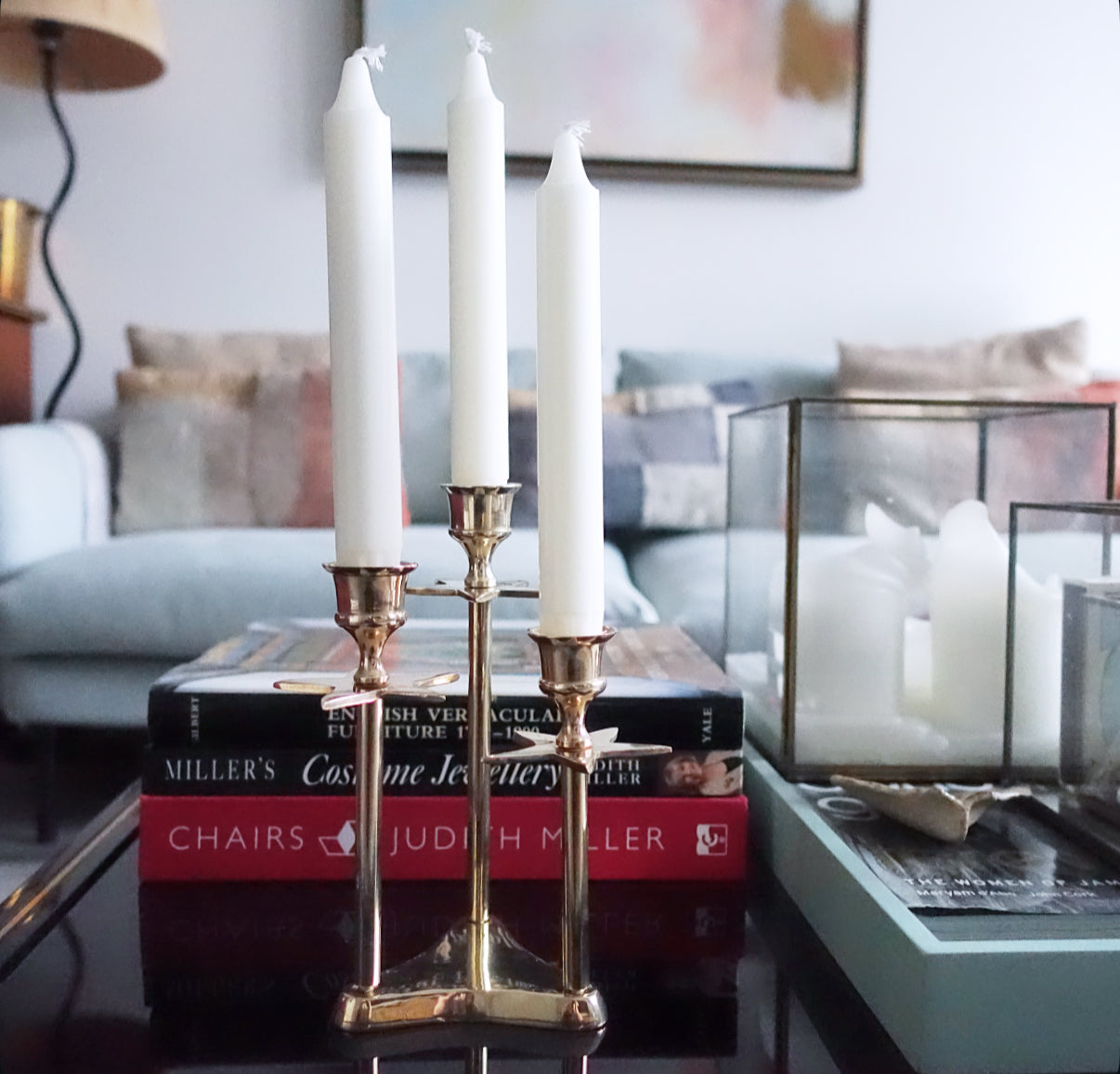 Brass star candle holder