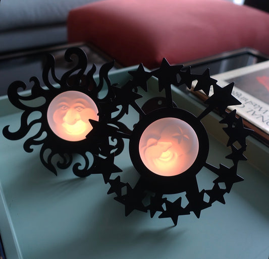 Pair of celestial candle sconces